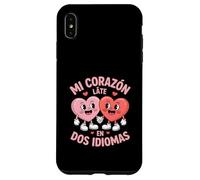 Custodia per iPhone XS Max Divertente Mi Corazon Cuori Carini Tenendosi Per Mano Dicendo