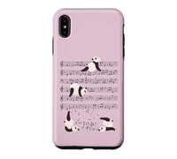 Custodia per iPhone XS Max Divertente Panda Bears musica yoga Giocare con le note