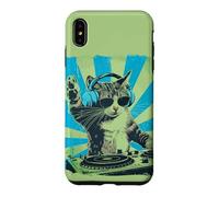 Custodia per iPhone XS Max DJ Cat Disco Funny Sound Tech Headphone Techno Music