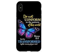 Custodia per iPhone XS Max Do Not Conform Romans 12:2 Christian Butterfly Dio Adorazione