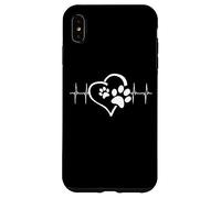 Custodia per iPhone XS Max Dog Mom Cute Dog Paw Print Heart Black