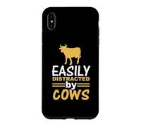 Custodia per iPhone XS Max Easily Distracted By Cows Funny Cow Lover Animal Lovers