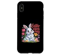 Custodia per iPhone XS Max Easter Vibes Only Cute Spring Bunny Eggs - Citazione positiva