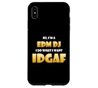 Custodia per iPhone XS Max EDM DJ IDGAF Funny Dance Music Festival Costume EDM Rave DJs