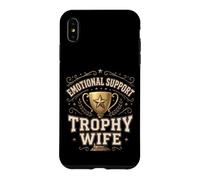 Custodia per iPhone XS Max Emotional Support Trophy Wife Funny Sarcastic Vintage Badge