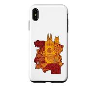 Custodia per iPhone XS Max España Spagna Mappa Luoghi d'interesse Sagrada Familia Graphic Design