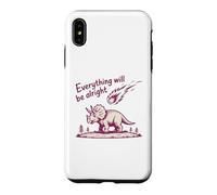 Custodia per iPhone XS Max Everything Is Alright Dinosaur Asteroid Chaos Graphic Retro