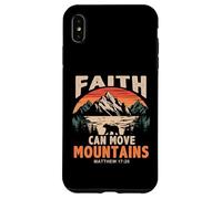 Custodia per iPhone XS Max Faith Can Move Mountains Retro Sunset Bible Verse Christian