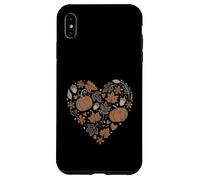 Custodia per iPhone XS Max Fall Pumpkin Fall Leaves Acorns Hearts Rustic Fall Autumn