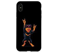 Custodia per iPhone XS Max Fantastica grafica Rottweiler Rock on Funny Dog Lover, mano rosa
