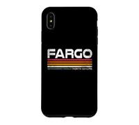Custodia per iPhone XS Max Fargo North Dakota, design retrò a righe, stile vintage, con città