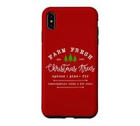 Custodia per iPhone XS Max Farm Fresh Xmas Tree, Pine Retro Vintage Graphic Christmas