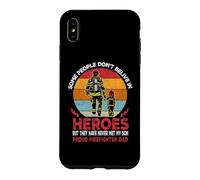 Custodia per iPhone XS Max Father And Son Heroes Proud Firefighter Dad Fathers Day