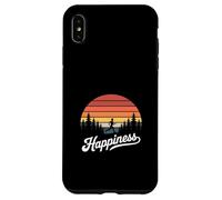 Custodia per iPhone XS Max Felicità divertente che corre attraverso il tramonto retrò