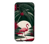 Custodia per iPhone XS Max Fenicottero che cammina sotto le palme ad arco