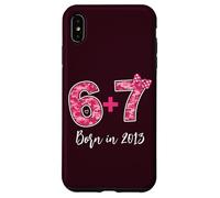 Custodia per iPhone XS Max Fiocco rosa numero 6 Plus 7 compleanno nato 2013