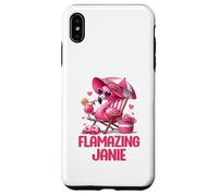 Custodia per iPhone XS Max Flamazing Janie Pink Flamingo Tropical Beach Trip Donna