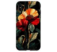 Custodia per iPhone XS Max Floral Cupo Art Nouveau Papavero Gotico Botanico Stile Boho