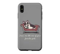 Custodia per iPhone XS Max Frenchie Bulldog Disegna come una ragazza francese, cane divertente