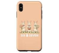 Custodia per iPhone XS Max Funny 67 Six Seven Meme Bunny Giorno di Pasqua Retro Accogliente Coniglio