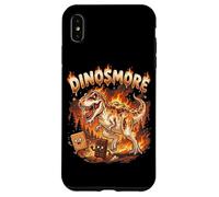 Custodia per iPhone XS Max Funny Camping Smores T-Rex Dinosaur Campfire S'mores Joke