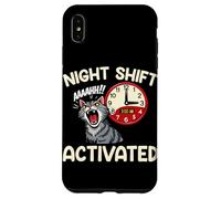 Custodia per iPhone XS Max Funny Cat Night Shift attivato Miao Amante Gatto Humor Kitty
