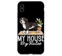 Custodia per iPhone XS Max Funny Dog My House My Rules Barzellette per gli amanti dei cani
