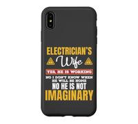 Custodia per iPhone XS Max Funny Electricians Wife Yes He's Working