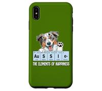 Custodia per iPhone XS Max Funny Elements of Happiness Blue Merle Aussie Lover