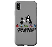 Custodia per iPhone XS Max Funny Entomologist Saying Easily Distracted By Cats And Bugs