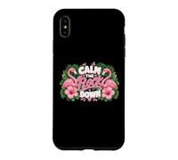 Custodia per iPhone XS Max Funny Flamingo Calm The Flock Down Beach Tropical Summer Pun