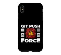 Custodia per iPhone XS Max Funny Programmer Coding Git Push Force Warning