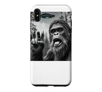 Custodia per iPhone XS Max Funny Sasquatch Bigfoot Rock On Selfie With UFO Alien