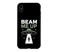 Custodia per iPhone XS Max Funny UFO Alien Space Humor Sci Fi Graphic Beam Me Up