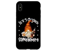 Custodia per iPhone XS Max Funny Whiskey Dad Gnome Men Quote Its 5 O Clock Somewhere