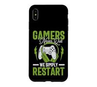 Custodia per iPhone XS Max Gamers Never Quit We Simply Restart Funny Video Game Lovers