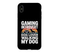 Custodia per iPhone XS Max Gaming Introvert Dog Lover Walking My Dog Retro