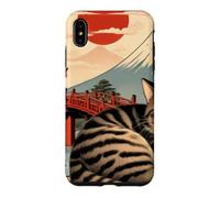 Custodia per iPhone XS Max Gatto assonnato giapponese che dorme al tempio