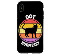Custodia per iPhone XS Max Gatto birmano retrò tramonto vintage anni '80 design estetico