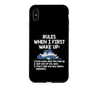 Custodia per iPhone XS Max Gatto pigro che dice regole quando mi sveglio per la prima volta uscire dalla mia strada