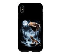Custodia per iPhone XS Max Geco crestato che ulula alla luna anni '90 retrò