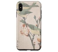 Custodia per iPhone XS Max Giapponese Art Birds Occhi bianchi su un ramo di pesco