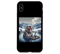 Custodia per iPhone XS Max Giapponese Neve Scimmia Onsen Bagno