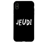 Custodia per iPhone XS Max Giovedì Giorno della Settimana Semplice Lettering Tee in Francese-Jeudi