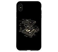 Custodia per iPhone XS Max Giradischi DJ Schema Party Design Dance Discoteca Techno Musica