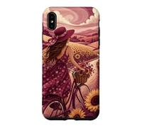 Custodia per iPhone XS Max Giro in bicicletta oltre i campi di girasole