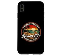 Custodia per iPhone XS Max Good Vibes Beach Life Summer Time Retro Tramonto tropicale