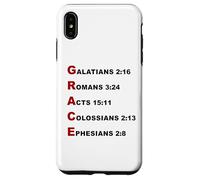Custodia per iPhone XS Max GRACE Acrostic - 5 Christian Faith Bible Verse Scriptures