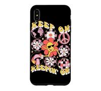 Custodia per iPhone XS Max Grafica retrò con margherita "Keep On Keepin' On"