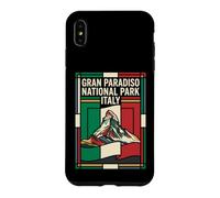 Custodia per iPhone XS Max Gran Paradiso Parco Nazionale Italia Bandiera Vintage Viaggio